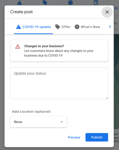 COVID-19 Updates of Google My Business
